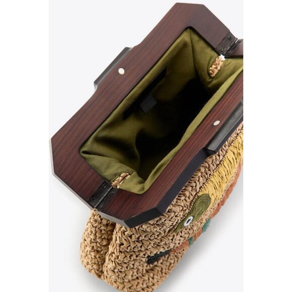 ZARA RAFFIA BAG WITH FISH EMBROIDERY - Picture 7 of 7